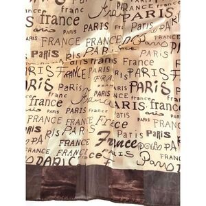 Paris France Square Scarf 40" brown gold neutral tone on tone design elegant